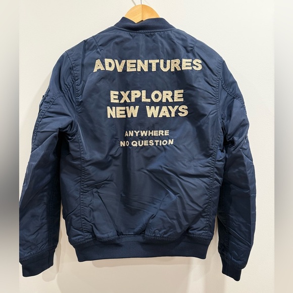 ✨Host pick✨Zara Unisex Dark Blue Bomber Jacket - Picture 4 of 7